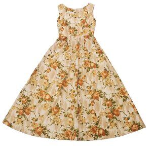Vintage Handmade Floral Maxi  Elegant Dress